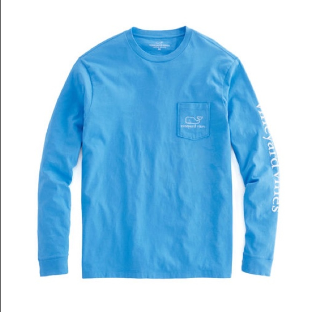 Long-Sleeve Vintage Whale Graphic Pocket T-Shirt